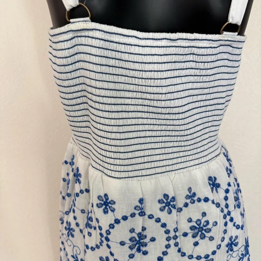 Chic Blue and White Floral Maxi Dress - Picture 7 of 14